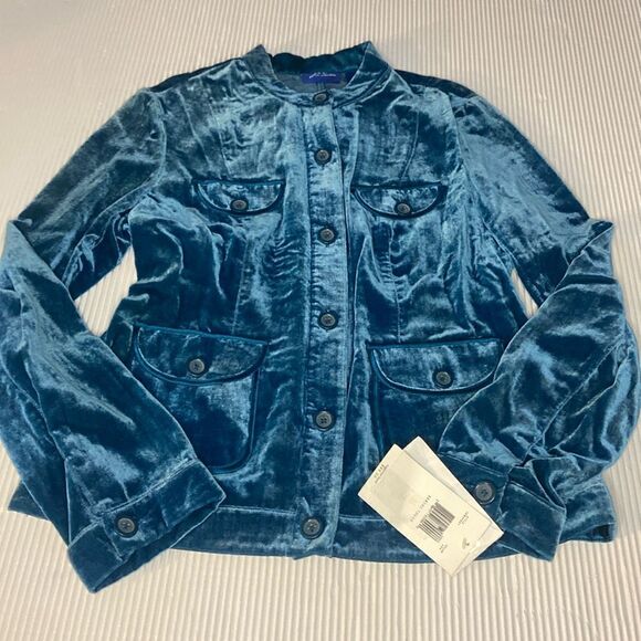 J.H collectible SERENE TOUCH Turquoise Shirt Jacket Medium NWT - Picture 1 of 8